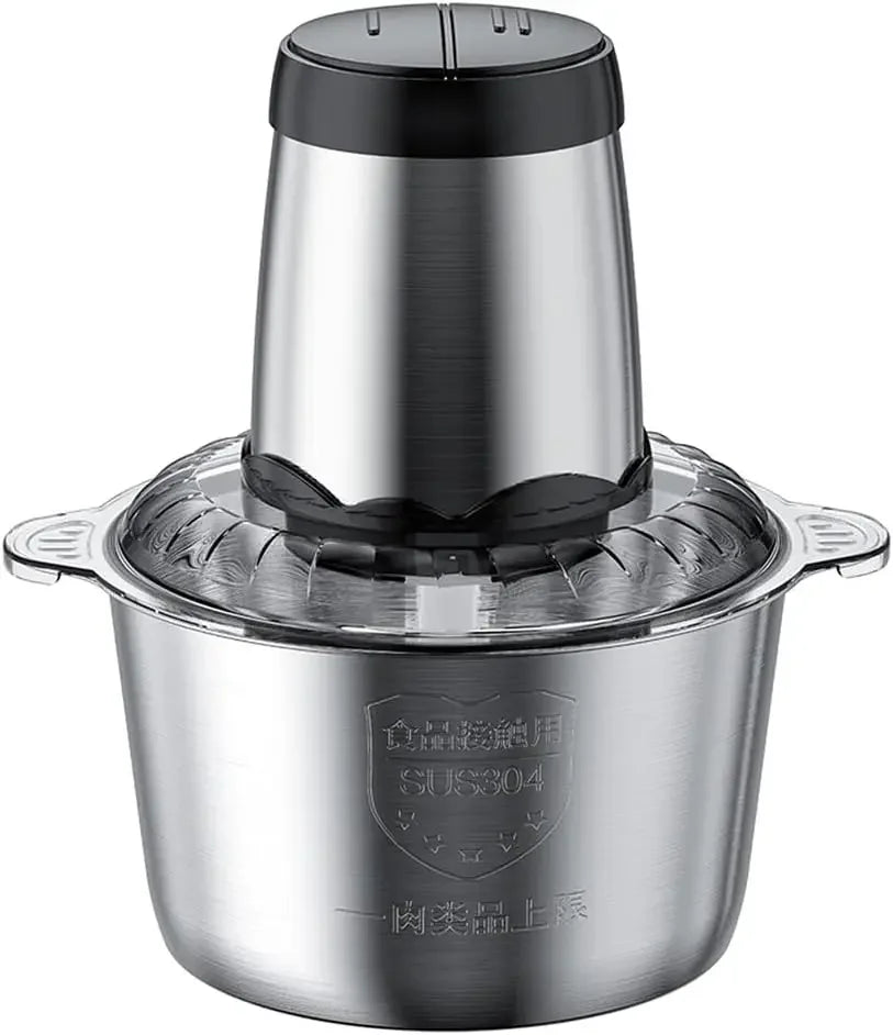 110V Stainless Steel Food Chopper 2L Capacity Fully Automatic Meat Grinder Kitchen Utensils Appliance Adjustable Food Processor