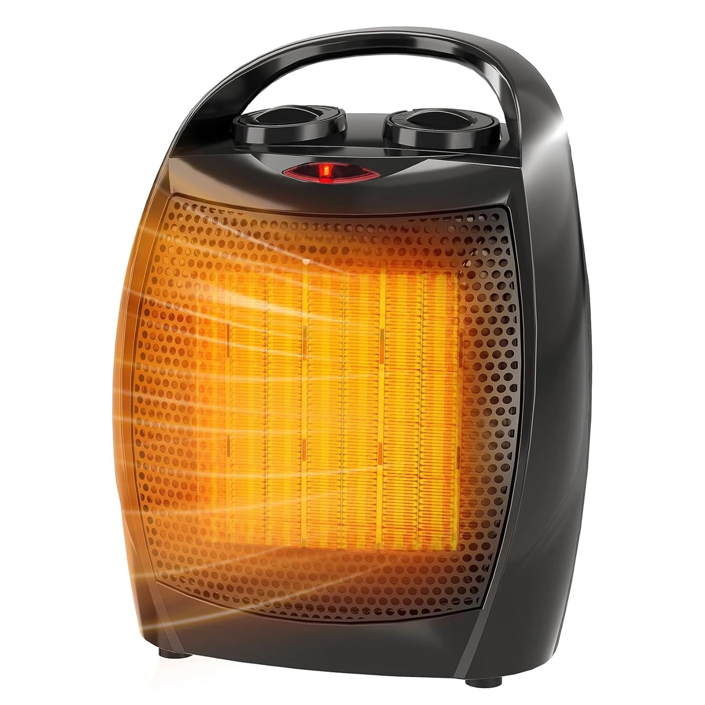 Portable Ceramic Heater & Fan 1500W/750W Thermostat Safe Quiet Heating&Cooling for Rooms up to 200Sq Ft for Office Desk Bedroom