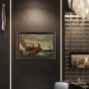 Winslow Homer Framed Vintage Canvas Wall Art–Vintage Maritime Landscape Artwork,American Realism Style Painting Decor for Home