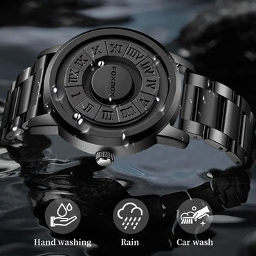FOXBOX Military Waterproof Watch For Men LIGE Luxury Crolling Pointer Magnetic Force Watch Men Fashion Sport Quartz Chronograph