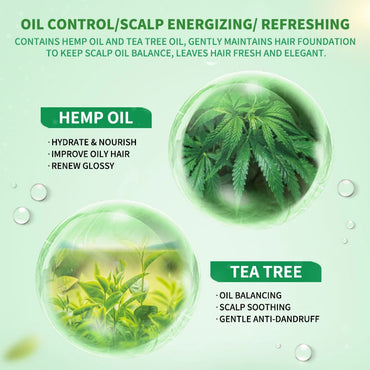 Justk Shampoo, Tea Tree Oil Shampoo, Strong Anti-dandruff and Maintains the pH Balance of the Scalp, 350ml