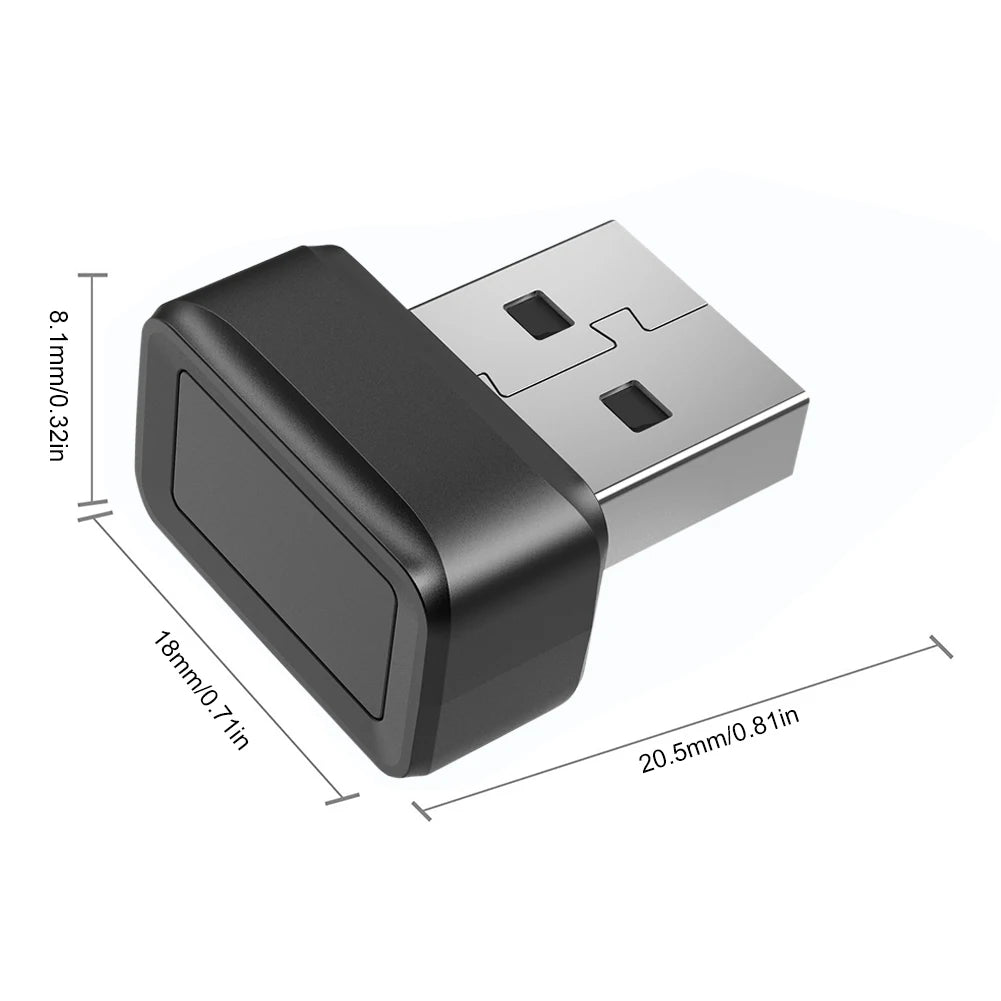 USB Fingerprint Key Reader Anti-Spoofing Portable Security Key Windows Hello Biometric Mini Security Key Dongle for PC Or Laptop
