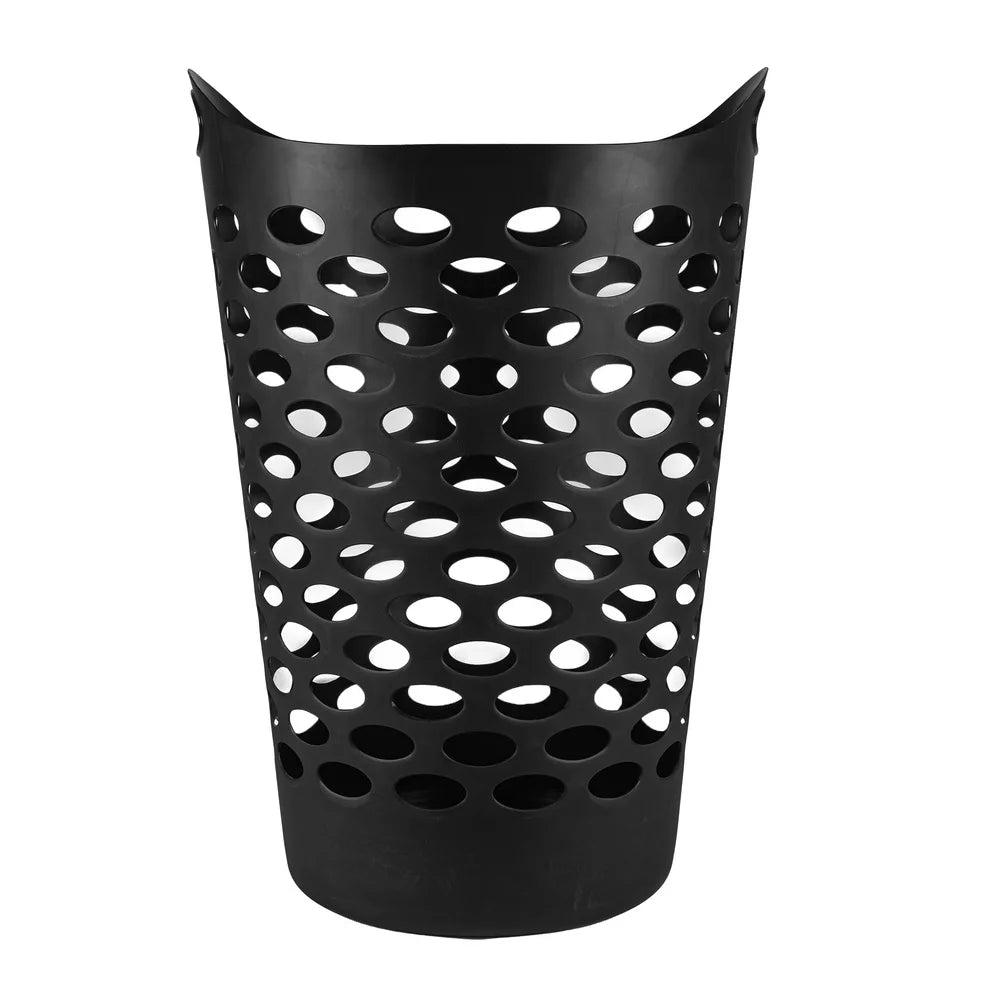 2 Pack Flexible Laundry Hamper with Carrying Handles Round Shape Durable Plastic Organizers Clothes Storage Ventilated Design