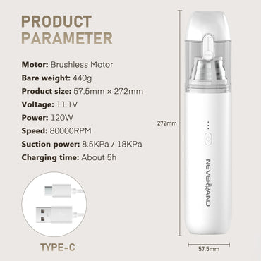 18KPA Mini Car Vacuum Cleaner Wireless Strong Suction Handheld Portable Vacuum Cleaner Duster Blower for Car Home Appliance