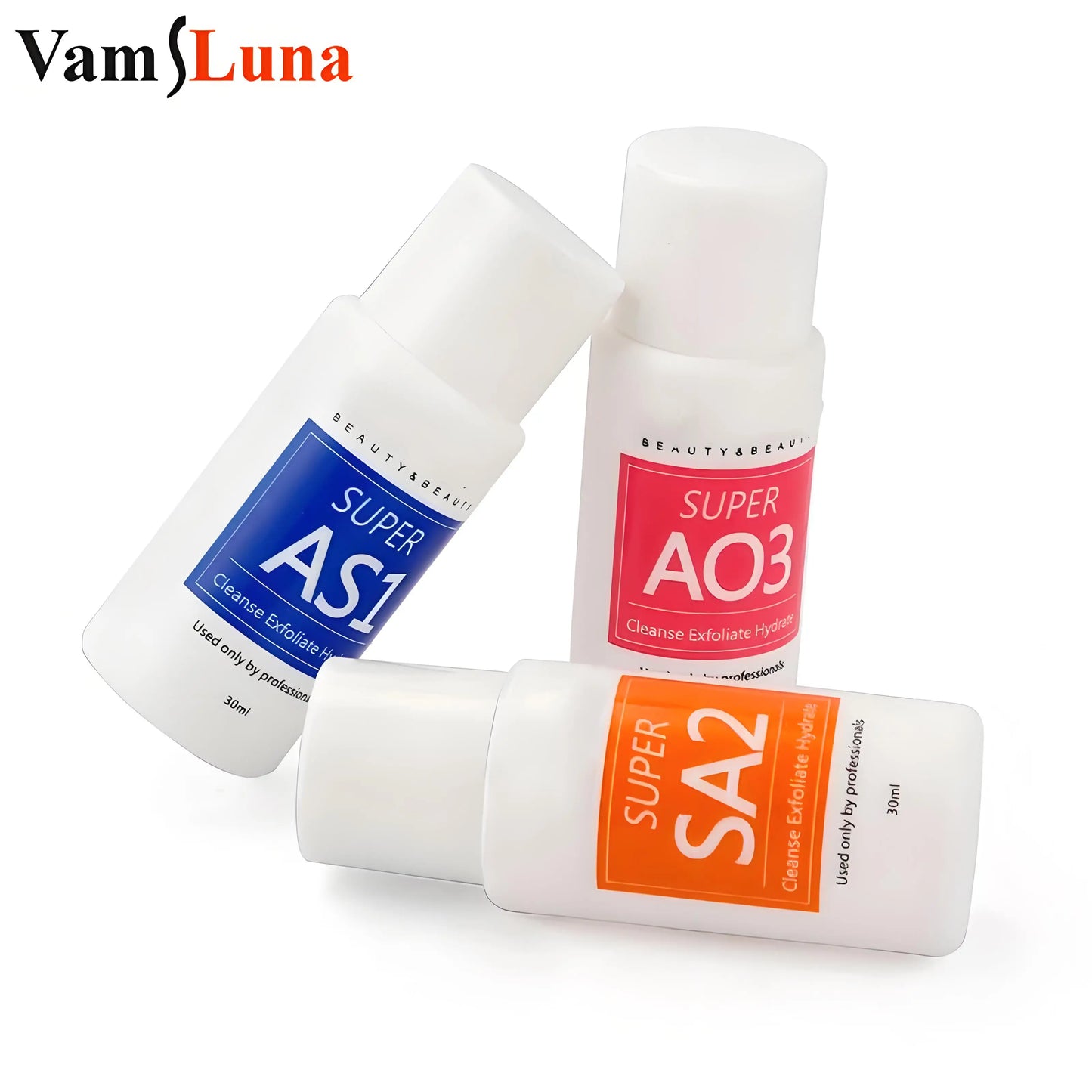 3pcs Aqua Peel Solution - Hydrogen Oxygen Small Bubble Machine for Professional Skincare Cleansing AS1 SA3 AO3 3 Kinds Of Serum