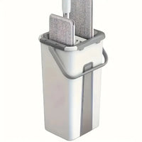 All-in-One Floor Mop System – Wet & Dry Cleaning Mop with Bucket, Built-In Scraper & Spare Mop Head
