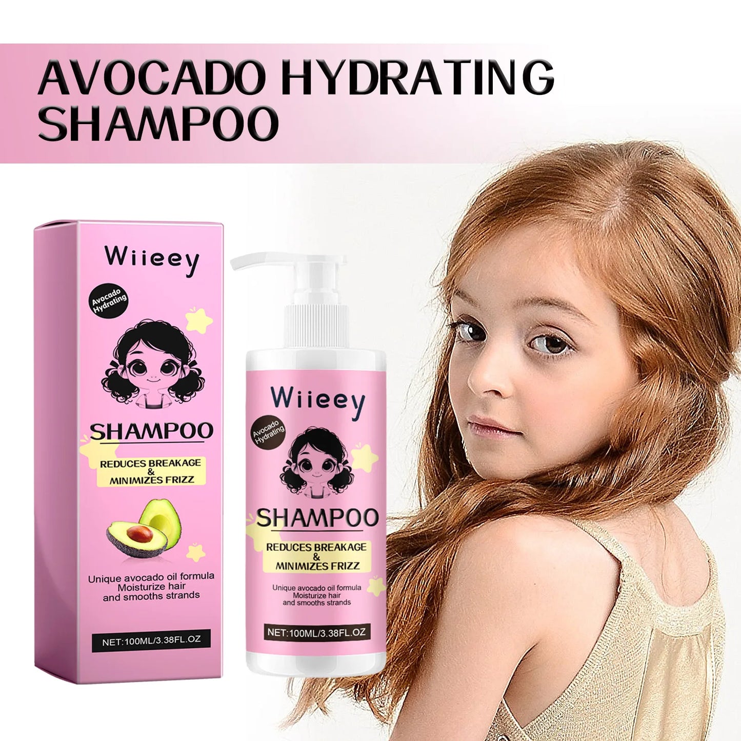 Avocado Hair Care Shampoo Scalp Moisturizes Softens Controls Oil Fluffiness Long-lasting Fragrance Children Gentle Shampoo