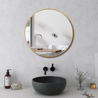 Round Mirror 24 inch Circle Wall Mirror Metal Frame Circle Bathroom Mirror Circular Mirrors for Wall Living Room Bedroom Vanity