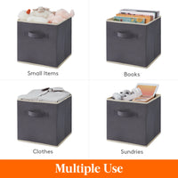 8-Pack 11/13 Inch Cube Storage Bins, Foldable Fabric Storage Baskets with Handles for Shelves, Closet, Home Organization