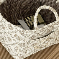 Laundry Storage Baskets Fabric Pastoral Debris Organizing Bag with Handle Washable Clothes Hamper for Office Home Bedroom Clothe