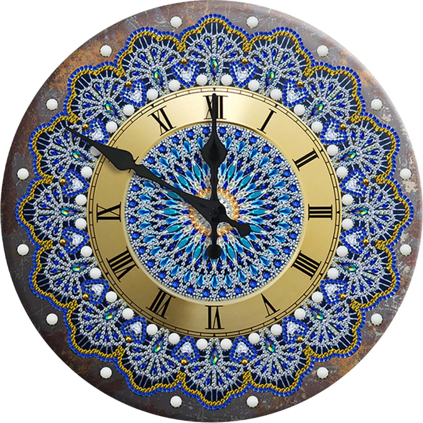 Diamond Painting Antique Clock Partial Special Drill Mosaic Wall Art Picture of Rhinestone Metal Picture Home Decoration