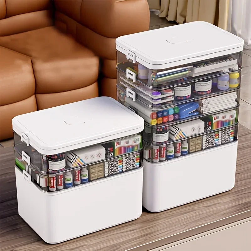Large Organizer Capacity Classification Transparent Water-Resistant Storage Box -for Household Items Medication Container