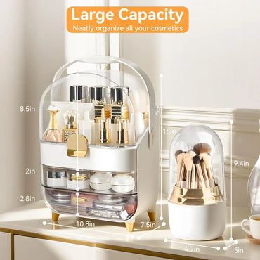 Makeup Organizer Countertop, Skincare Bathroom Counter Organizer, Storage Box Cosmetic Display Cases, Teen Girl Gifts Trendy