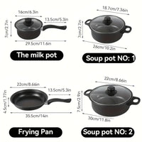 13-Piece Nonstick Cookware Set, Induction Compatible Pots and Pans with Frying Pan & Utensils for Home Kitchen or Camping