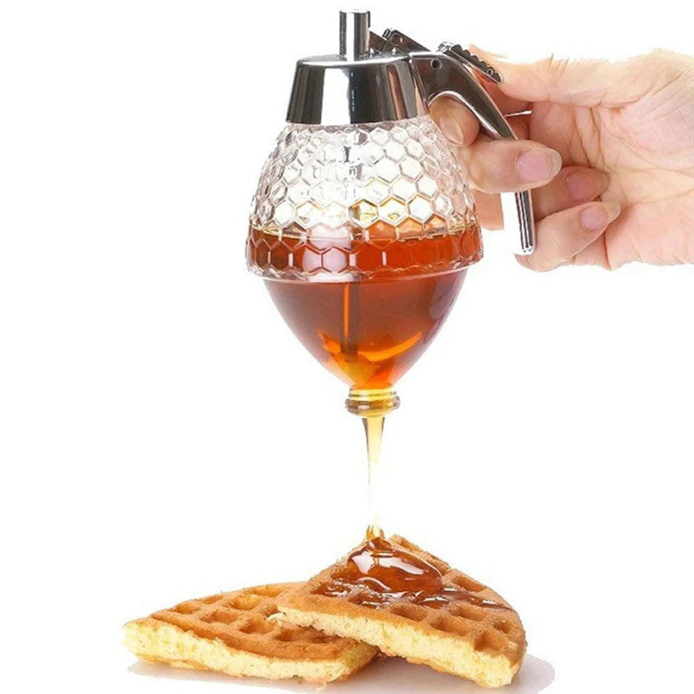 Honey Container with Stand Honey Pourer Dispenser No Drip Olive Oil Dispenser Bottle for Home Kitchen Storing Honey and Syrup
