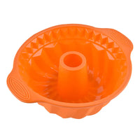 LMETJMA 9.5 Inch Silicone Fluted Pans Non-stickFluted Cake Pan with Sturdy Handle Kitchen Bundt Cake Baking Molds JT366