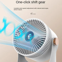 USB Rechargeable Cooling Fan, 2400mAh Portable Silent Fan for Office, Outdoor, Home Use, Compact & Lightweight