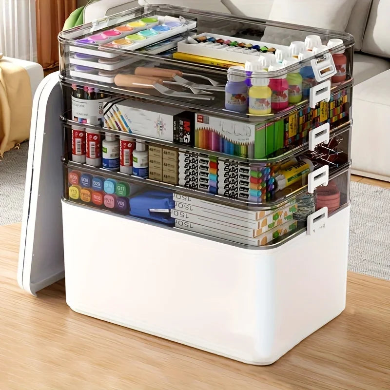 Large Organizer Capacity Classification Transparent Water-Resistant Storage Box -for Household Items Medication Container
