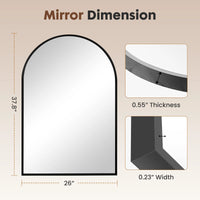 JHK 26"x38" Arched Metal Framed Bathroom Mirrors for Wall  Hanging Mirror Glass Mirror Modern Wall Decor For Bedroom Entryway