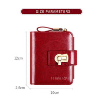 Fashion Women's Wallet Small Zipper Card Holder Coin Bag Large Capacity Cowhide Genuine Leather Purse for Girls Birthday Gifts