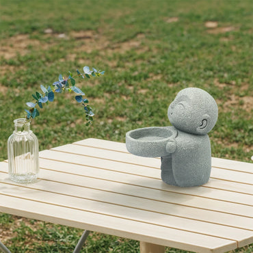 Zen Monk Statues Buddha Sculptures Candle Holder Cute Tea Light Buddha Figurine Candlestick for Home Office Chinese Accessories