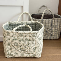 Laundry Storage Baskets Fabric Pastoral Debris Organizing Bag with Handle Washable Clothes Hamper for Office Home Bedroom Clothe
