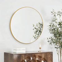 Round Mirror 24 inch Circle Wall Mirror Metal Frame Circle Bathroom Mirror Circular Mirrors for Wall Living Room Bedroom Vanity