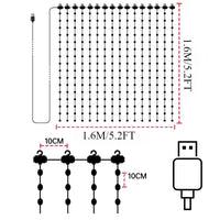 LED RGB Smart Curtain Lights with Music App Controls Fairy Light DIY String Lamp Party Window Curtain Bedroom Christma Deco