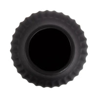 Ribbed Matte Black Ceramic Curved Vase Tabletop Decorative Flower Arrangements Elegant Home Decor Gift Idea Indoor Use