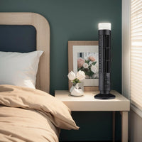 LED Tower Fan Bladeless Cooling Fan 2 Gear Speed Stand Up Tower Fan Portable Electric Floor Fan for Living Room Bedroom