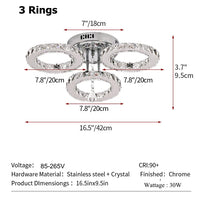 Modern Pendant Light Led Crystal Ring Ceiling Lamp Living Dining Room Chandelier Lustre Bedroom Luxury Home Decor Fixture Lumina