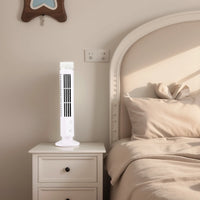 LED Tower Fan Bladeless Cooling Fan 2 Gear Speed Stand Up Tower Fan Portable Electric Floor Fan for Living Room Bedroom