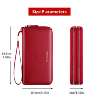 GERUOLA Genuine Leather Wallet with Wrist Strap - Anti-Theft RFID Blocking, Zippered Coin Pocket, Credit Card Slots & ID Holder