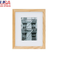 8x10 Matted Wood Gallery Picture Frame 5x7 Photos Durable Sturdy Construction Wall/Tabletop Display Easy Open Tabs Home Decor