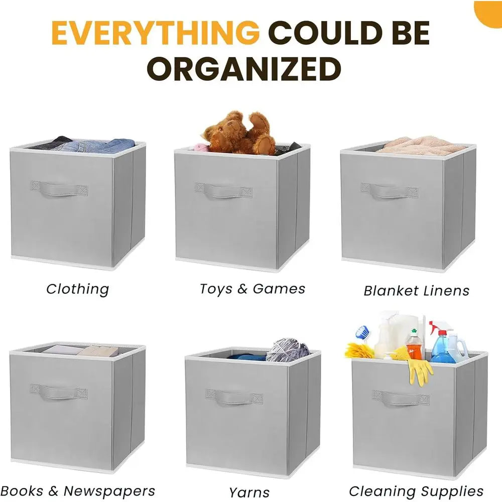 Large Storage Cubes, 13x13 Cube Storage Bins, Collapsible Storage Bins, Dual Handles, Cube Baskets, Shel, Closet Organizers, Sto