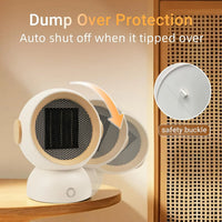 Portable 1200W Space Heater, 2-Speed, Quiet Mini Electric Heater for Home, Office, Bedroom – 300 sq ft (White)