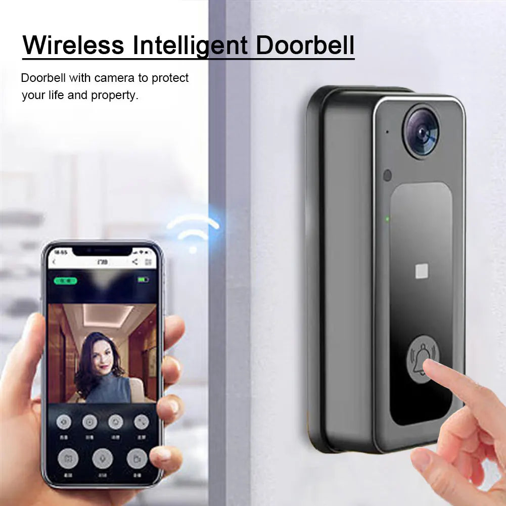 Wireless Camera Doorbell Two-Way Audio Smart Video Doorbell LED Night Vision Cloud Storage Battery Powered Home Security Camera