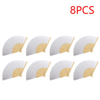 1-50PCS Paper Bamboo Folding Hand Fan Wedding Personalized Fans Party Decor Art Craft DIY Folding Fan for Wedding Party Decor