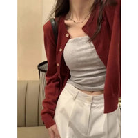 Autumn Winter Long Sleeve Sweater Coat Women New Fashion Buttons Knitted Cardigan Office Lady Casual Slim Knit Clothes