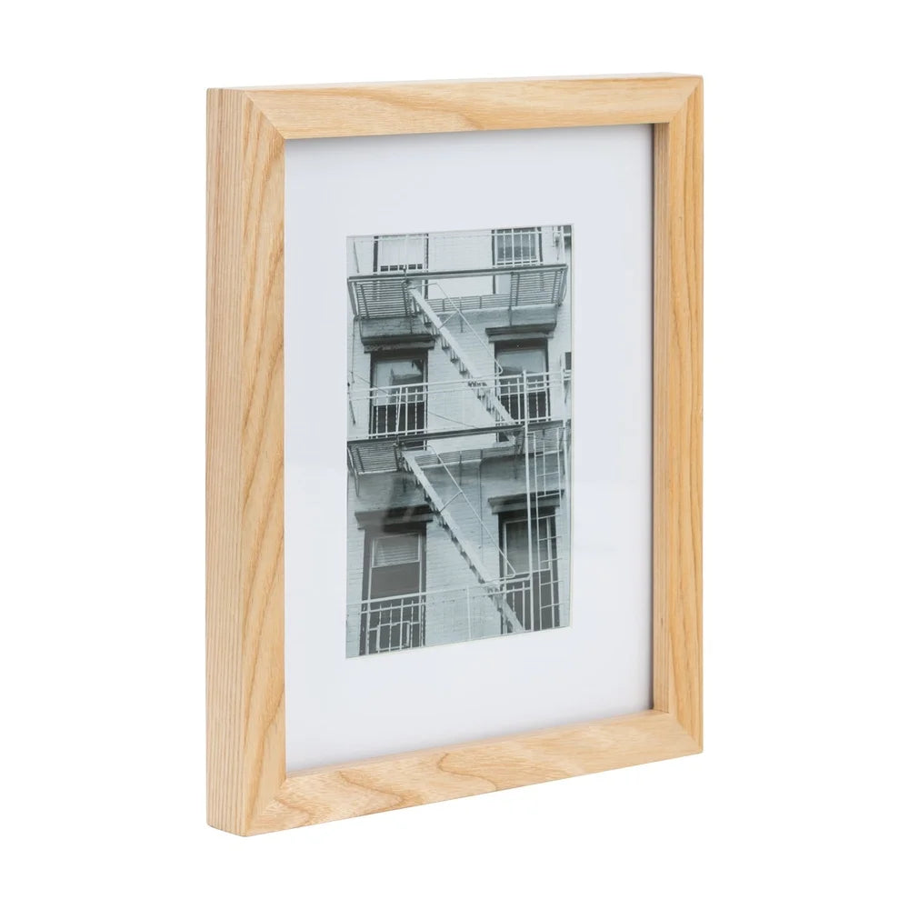8x10 Matted Wood Gallery Picture Frame 5x7 Photos Durable Sturdy Construction Wall/Tabletop Display Easy Open Tabs Home Decor