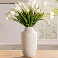 11 Inch Large Ceramic Terracotta Vase with Handles Farmhouse Rustic Style for Home Living Room Table Centerpiece Decor