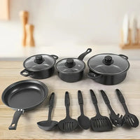 13-Piece Nonstick Cookware Set, Induction Compatible Pots and Pans with Frying Pan & Utensils for Home Kitchen or Camping