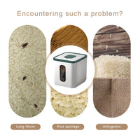 5KG Food Storage Container with Measuring Cup Rice Storage Container Moisture Proof Rice Bucket for Kitchen Pantry Organization