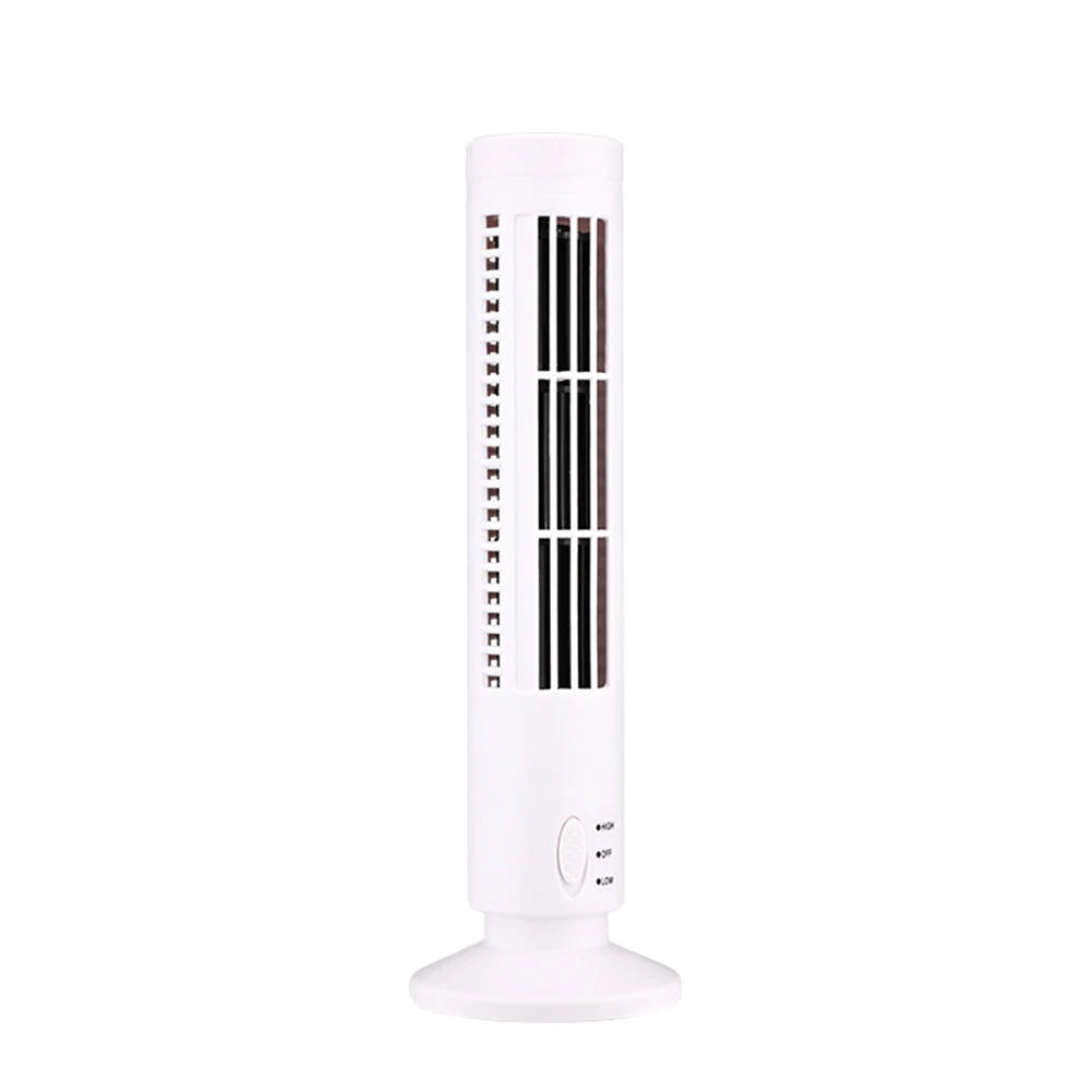 LED Tower Fan Bladeless Cooling Fan 2 Gear Speed Stand Up Tower Fan Portable Electric Floor Fan for Living Room Bedroom
