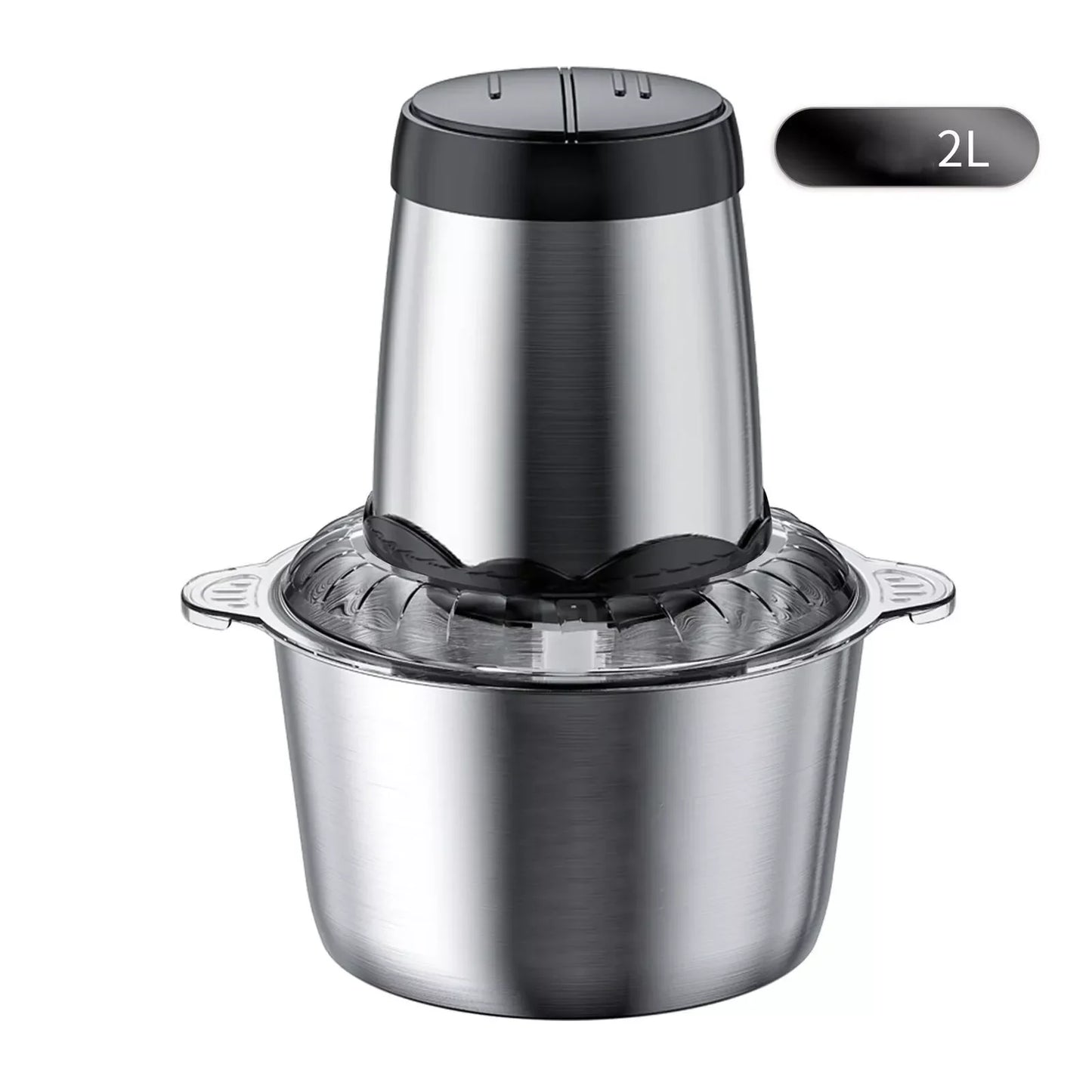 110V Stainless Steel Food Chopper 2L Capacity Fully Automatic Meat Grinder Kitchen Utensils Appliance Adjustable Food Processor