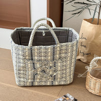 Laundry Storage Baskets Fabric Pastoral Debris Organizing Bag with Handle Washable Clothes Hamper for Office Home Bedroom Clothe