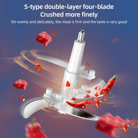 110V Stainless Steel Food Chopper 2L Capacity Fully Automatic Meat Grinder Kitchen Utensils Appliance Adjustable Food Processor