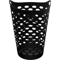2 Pack Flexible Laundry Hamper with Carrying Handles Round Shape Durable Plastic Organizers Clothes Storage Ventilated Design