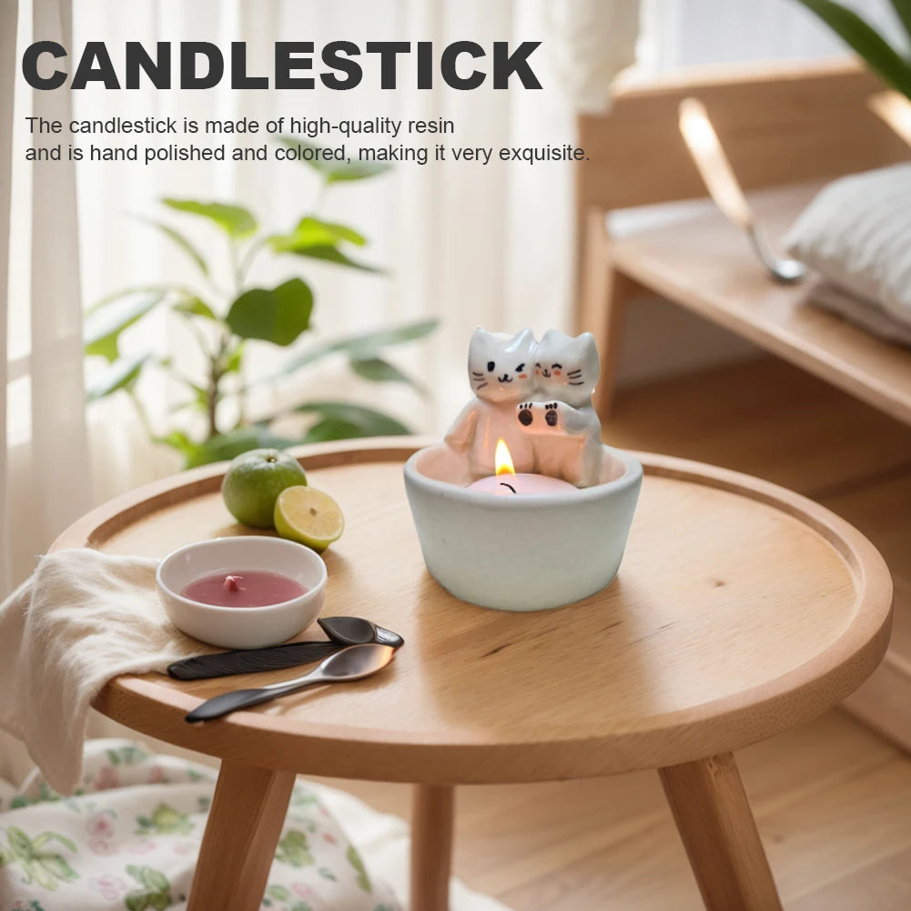 Cat/Dog/Rabbit/Fox Animal Candle Holder Warming Paws Candlestick Holder Cute Candlestick Lamp Holder Cartoon for Home Decor