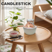 Cat/Dog/Rabbit/Fox Animal Candle Holder Warming Paws Candlestick Holder Cute Candlestick Lamp Holder Cartoon for Home Decor